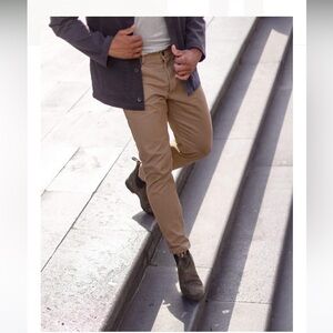 ALEX CRANE ORGANIC COTTON CANVAS CHAM PANTS RAW EDGE SHORT CHINOS PANTS MEN 28